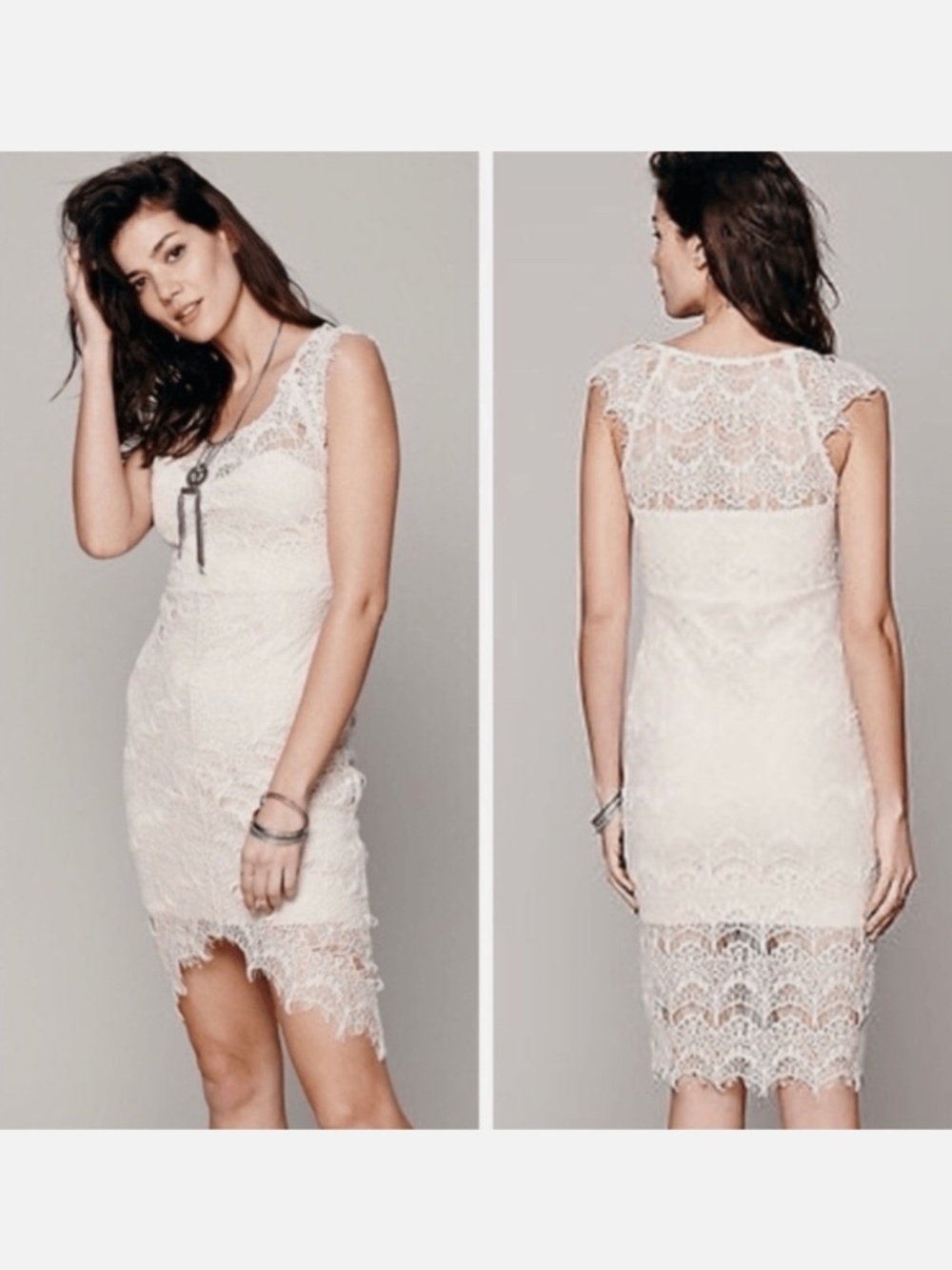 Intimately Free People Lace Cream Midi Dress M